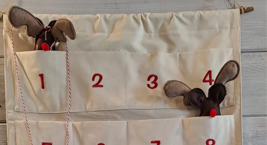 Calendario dell'avvento segnalino renna