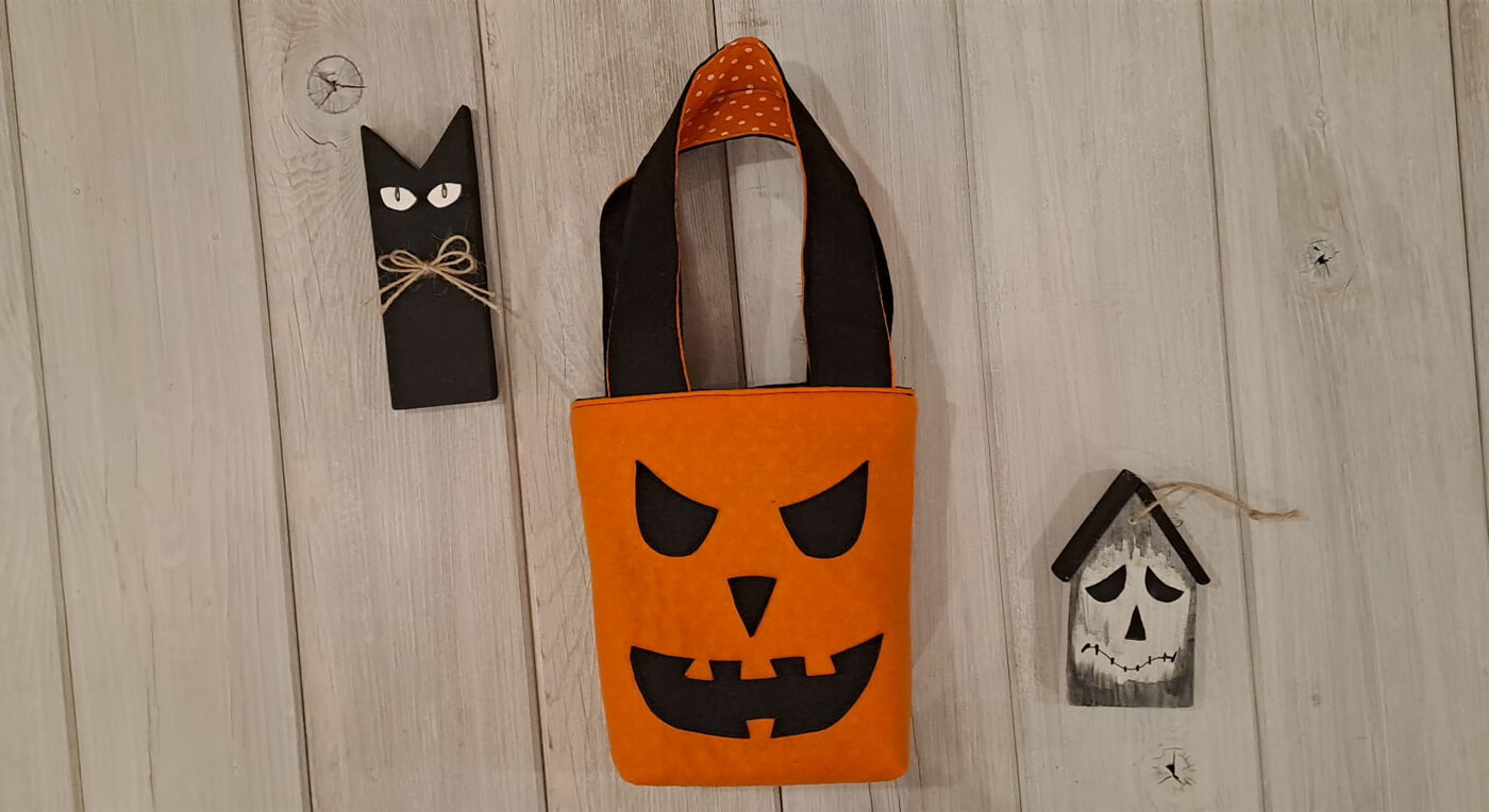 Come cucire una borsetta di Halloween in pannolenci – Tutorial facile e veloce.